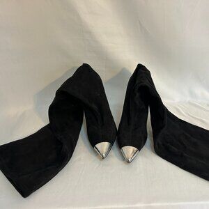 bebe over the knee black high boots